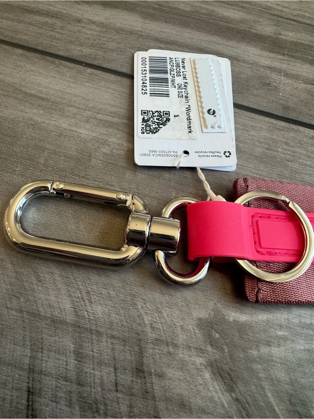 lululemon athletica Brown and Pink Logo Key Fob Strap